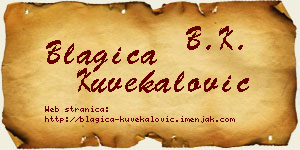 Blagica Kuvekalović vizit kartica